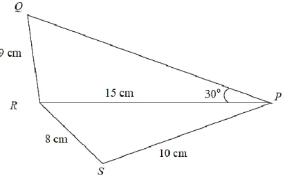 Diagram 14 shows two triangle which are RSP and QRP.  RP is a straight line and    PQR is an acute angle