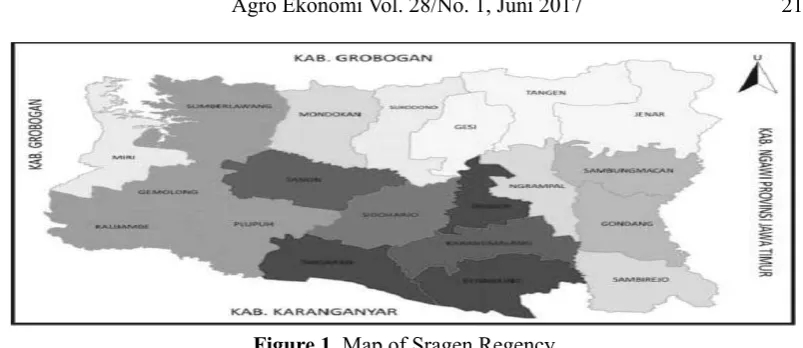 Figure 1. Map of Sragen RegencySource: Badan Pusat Statistik (BPS) (2015)