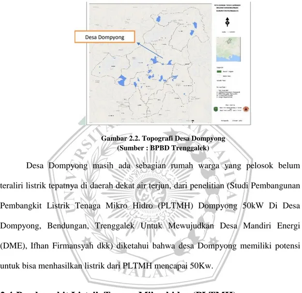 Gambar 2.2. Topografi Desa Dompyong   (Sumber : BPBD Trenggalek) 