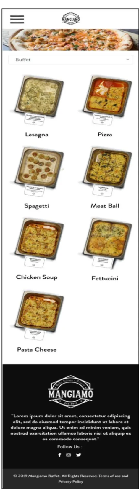 Gambar 3. 17 Implementasi halaman Menu 