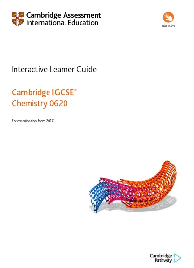 Learner Guide For Cambridge Igcse Chemistry 0620