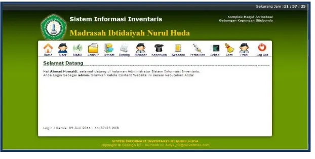 Gambar 7 adalah gambaran ketika masuk ke halaman administrator. 
