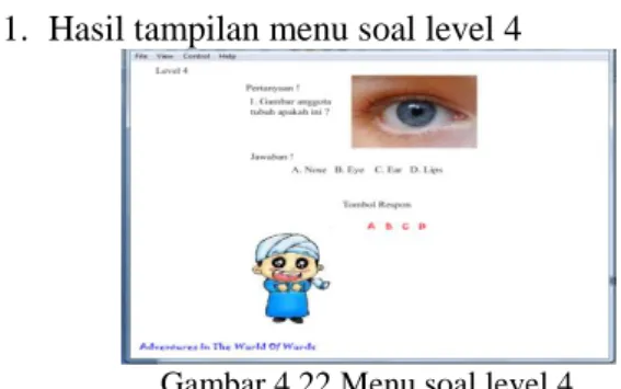 Gambar 4.23 Menu hasil level 4 
