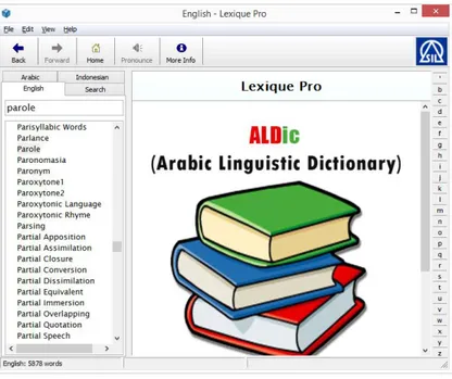 Gambar 6. Tampilan aplikasi hasil revisi  5)  Tanggapan Para Pengguna Kamus Digital Istilah Linguistik-Arab  
