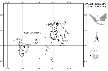 Gambar 1.  Lokasi penelitian di Kepulauan Anambas Figure 1.  Location of study in Anambas Islands 