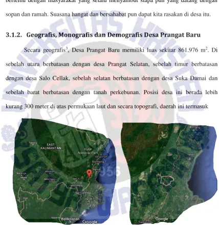 Gambar 1. Peta Posisi desa Prangat Baru (Kalimantan Timur) 