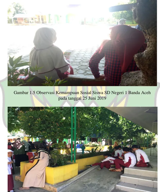 Gambar 1.5 Observasi Kemampuan Sosial Siswa SD Negeri 1 Banda Aceh   pada tanggal 25 Juni 2019 