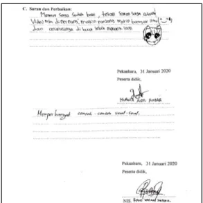 Gambar 6. Tanggapan Peserta Didik 
