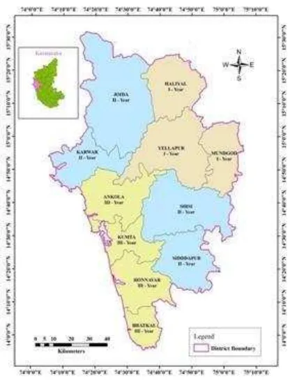 Figure 1. Study area of Uttara Kannda district. 