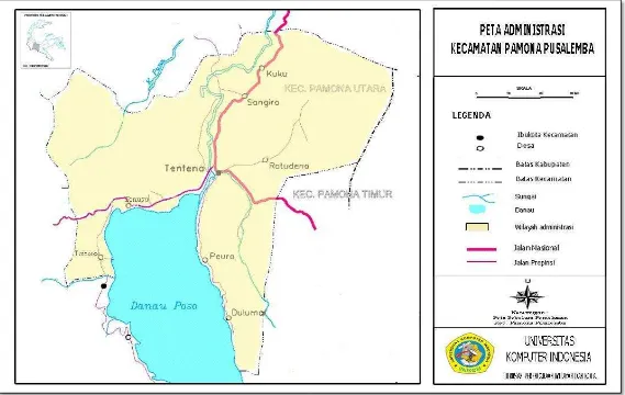 Gambar 3.1 Peta Aministrasi Kecamatan Pamona Puselemba 