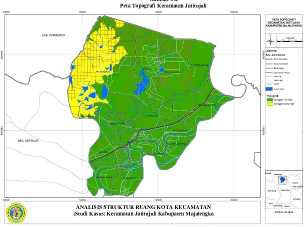 Gambar 3.2 Peta Topografi Kecamatan Jatitujuh  
