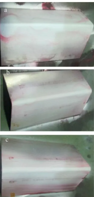 Gambar 12. Pemberian cairan liquid penetrant pada material  yang di bending pada sudut 90° 