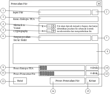 Gambar 3.4  Rancangan Tampilan Form Pemecahan File 