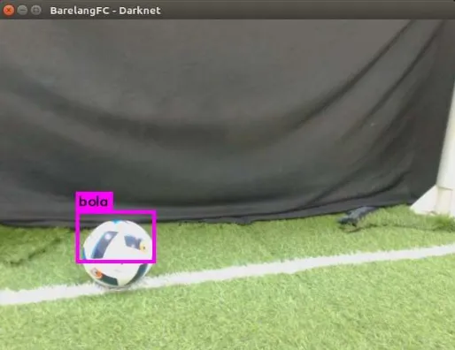 Fig. 8 Ball detection disturb by white line and pole of goal.  