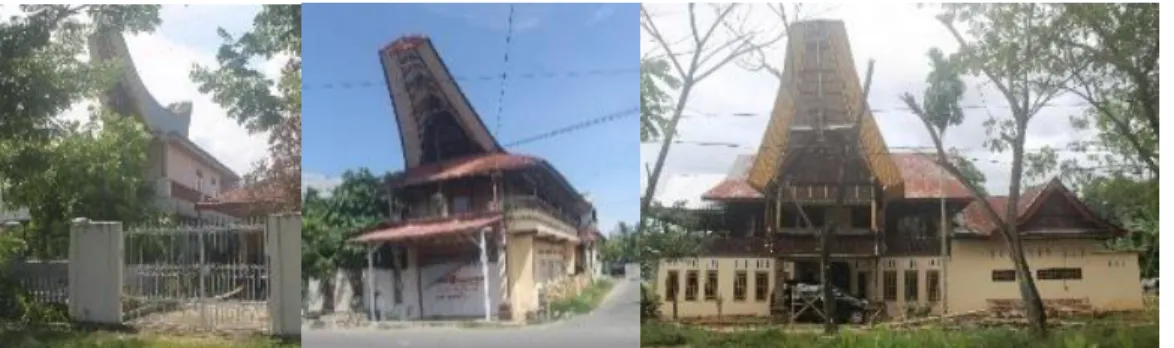 Gambar 2.  Variasi Atap Rumah Orang Toraja di Palopo. 