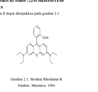 Gambar 2.1. Struktur Rhodamin B  
