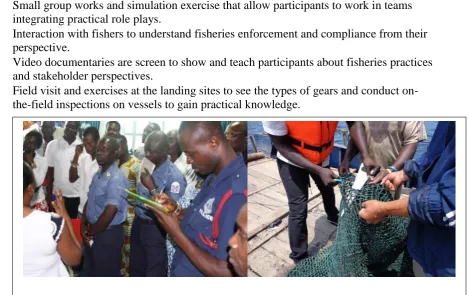Figure 6 Fields exercises and stakeholder interactions 