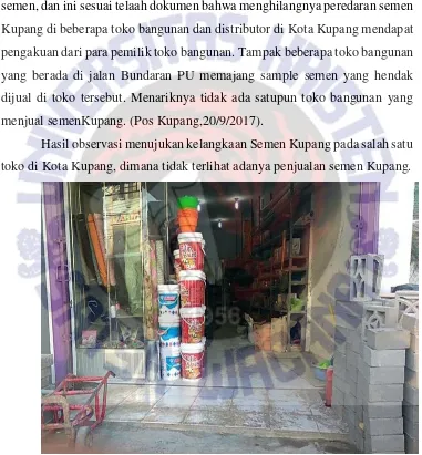 Gambar 4.3. Kelangkaan Semen Kupang pada pedagang di Kota 