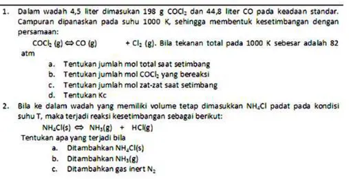Tabel 1. Konsep Esensial dalam Topik Kesetimbangan Kimia  Analsis Data