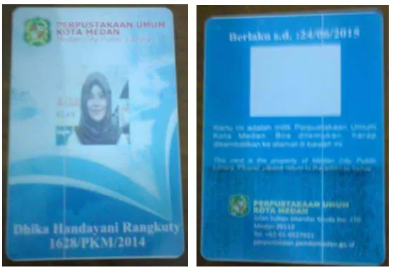Gambar 3: Kartu Tanda Anggota (KTA) Perpustakaan Umum Kota Medan 
