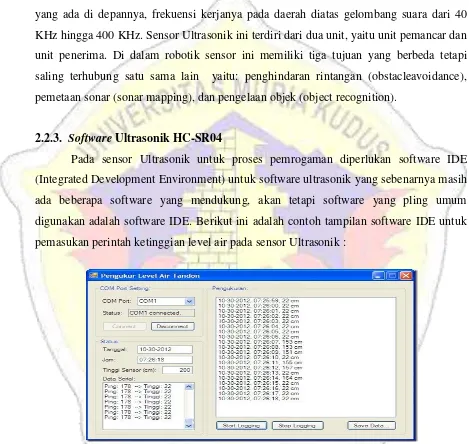 Gambar 1.3. Contoh Layout Software IDE ultrasonik untuk mendeteksi level ketinggian 