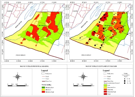 Figure 6: Class of depth to groundwater and groundwater vulnerability map of the study area.
