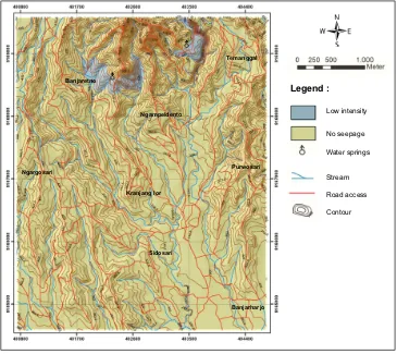 Figure 6: Map of groundwater seepage intensity.