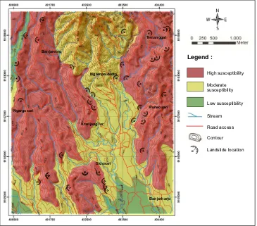 Figure 8: Map of landslide susceptibility.