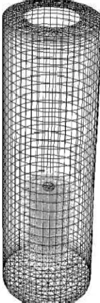 Gambar 1.  Grids pada sistem bejana reaktor. 