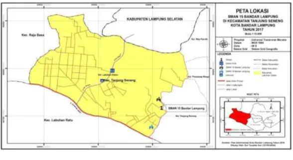 Gambar 2. Peta Lokasi  SMA Negeri  15 Bandar Lampung 