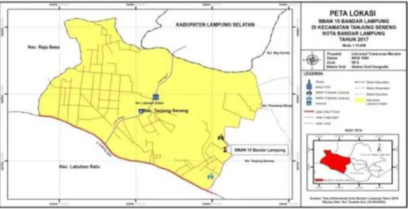 Gambar 2. Peta Lokasi  SMA Negeri  15 Bandar Lampung 
