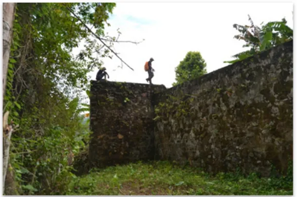 Gambar 2. Tampak dinding timur benteng yang  merupakan bagian depan atau sisi yang