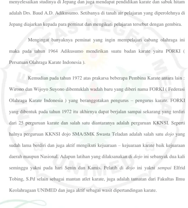 Tabel 1. Data Atlet Yang di Dojo Putra SMA/SMK Swasta Teladan Medan 