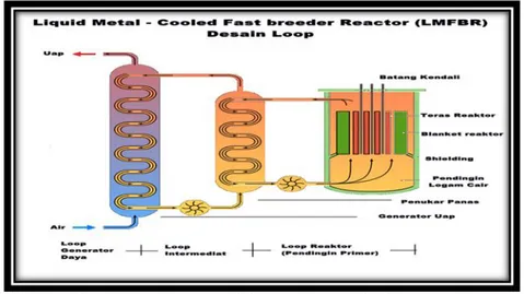 Gambar 1.  Reaktor pembiak cepat berpendingin logam cair  
