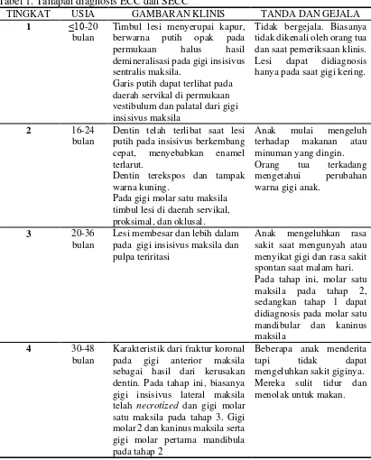 Tabel 1. Tahapan diagnosis ECC dan SECC 23 