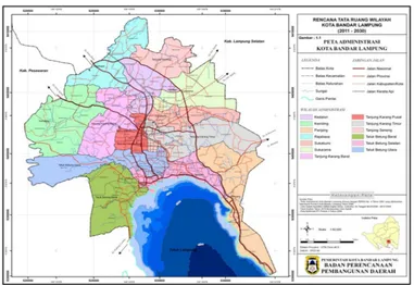Gambar 1. Peta Administrasi Kota Bandar Lampung. 