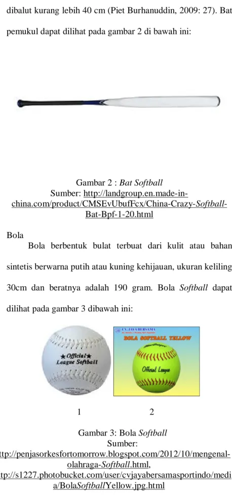 Gambar 2 : Bat Softball  Sumber: 