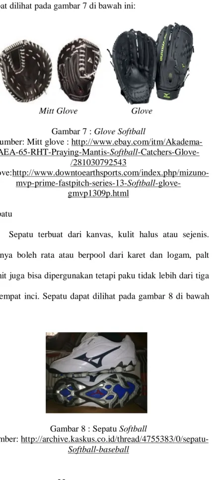 Gambar 7 : Glove Softball 