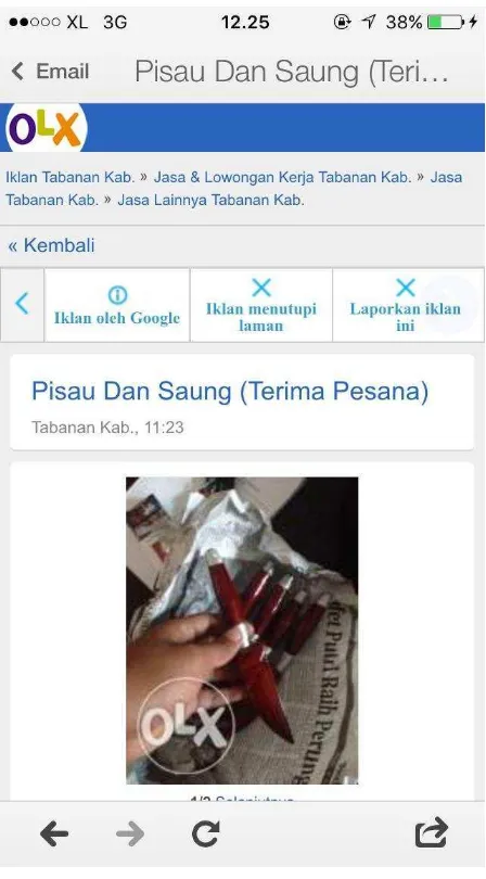 Gambar 5. Foto Penjualan hasil kerajinan Ibu Ni Ketut Ariani di Internet 