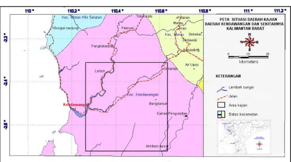Gambar 1. Lokasi Kajian Kecamatan Kendawangan dan Marau, Kabupaten Ketapang 