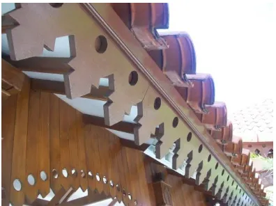 Gambar IV.8 Dekorasi Gigi Balang Pada Lis Plang Masjid Baitul Ma’mur Sumber : Dok. Peneliti 