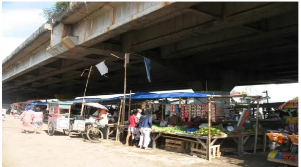 Gambar 1. Ruang Publik Terbuka dan Pasar Tradisional di lokasi Warakas, Jakarta Utara Sumber: Gunarti 2010 