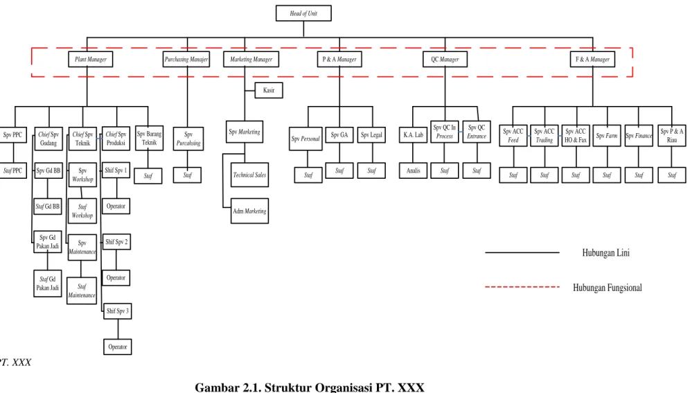 Gambar 2.1. Struktur Organisasi PT. XXX