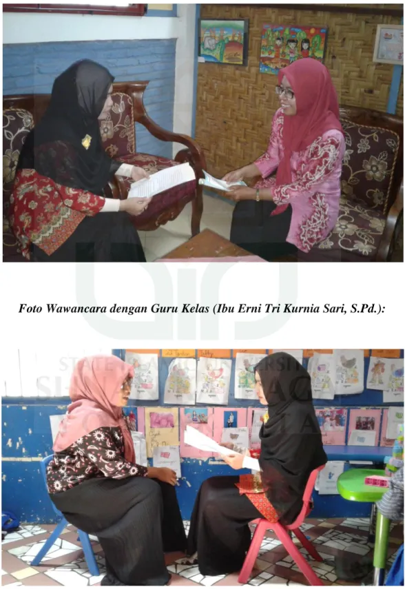 Foto Wawancara dengan Guru Senior (Ibu Siti Kalimah, S.Psi.): 