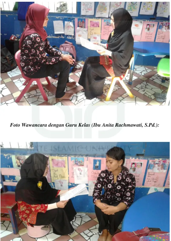 Foto Wawancara dengan Guru Kelas (Ibu Nurma Nurhayati, S.Pd.): 