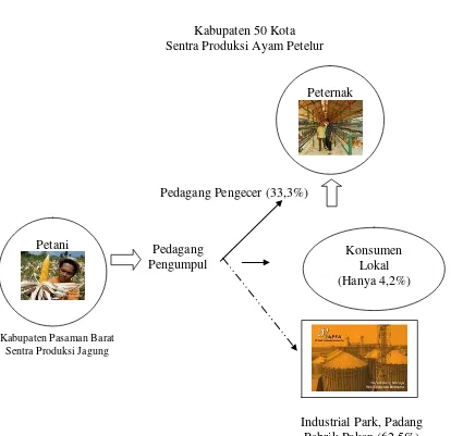 Gambar 1.  Pemetaan Aliran Tataniaga Jagung di Sumatera Barat   