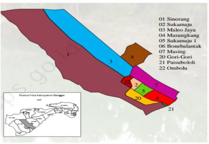 Gambar 2. Sketsa Peta Kecamatan Batui  Selatan 