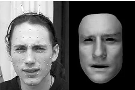 Gambar 2. Transfer gerakan wajah menggunakan itur iik (Curio, et al., 2006:5)