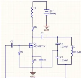 Gambar 7. Colpitts Oscillator ( Transmitter )  3.1.2. Perancangan  rangkaian  receiver 
