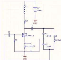 Gambar 7. Colpitts Oscillator ( Transmitter )  3.1.2. Perancangan  rangkaian  receiver 